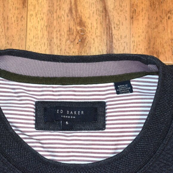 Ted Baker Tricks Slim Fit Quilted Jersey Sweater Sz 5 - Picture 3 of 4